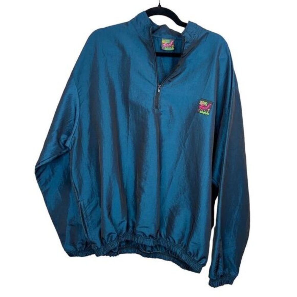 Vintage 90s Surf Style Iridescent Windbreaker Jacket Men's XL